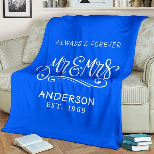 Always & Forever Personalized Couple Blanket With Name And Wedding Year