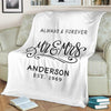 Always & Forever Personalized Couple Blanket With Name And Wedding Year