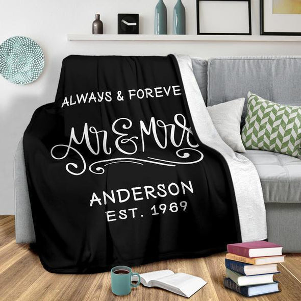 Always & Forever Personalized Couple Blanket With Name And Wedding Year