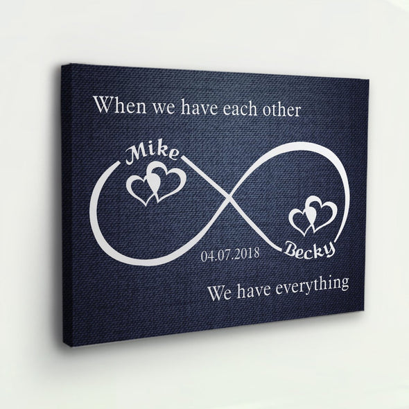 Custom Infinity Love Canvas Wallart