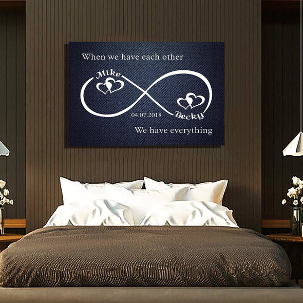 Custom Infinity Love Canvas Wallart