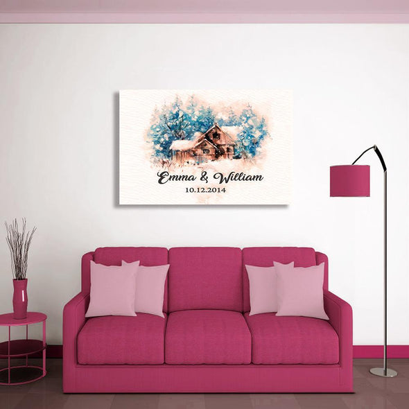 Customized Couple Sweet Home Canvas