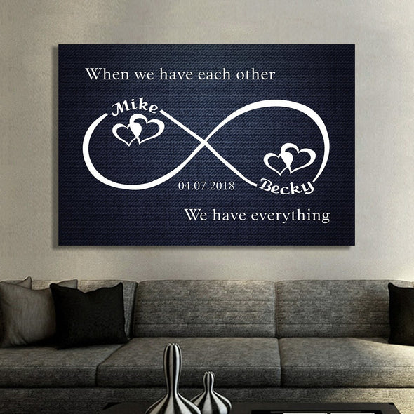 Custom Infinity Love Canvas Wallart