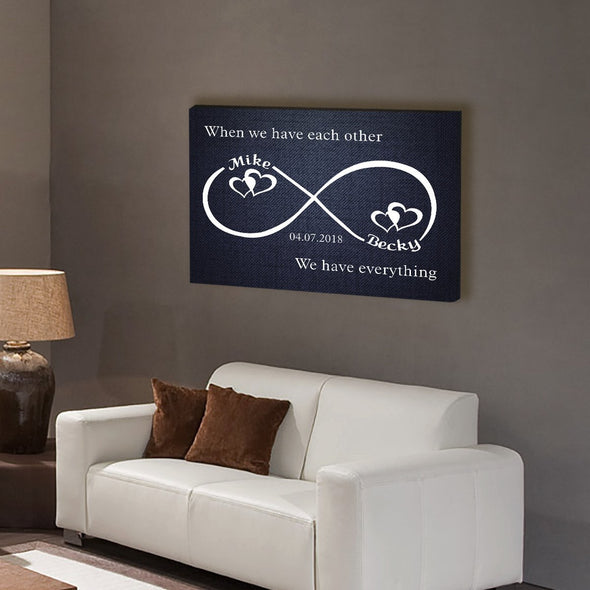 Custom Infinity Love Canvas Wallart