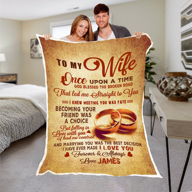 "TO MY WIFE " PERSONALIZED PREMIUM BLANKET