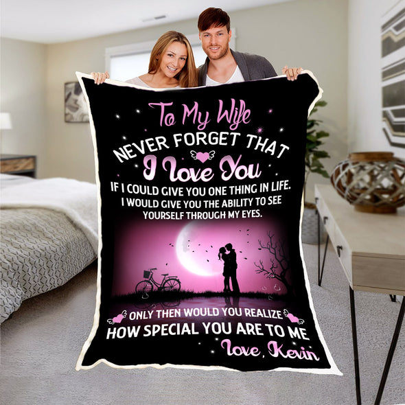 To My Wife Customized Premium Blanket