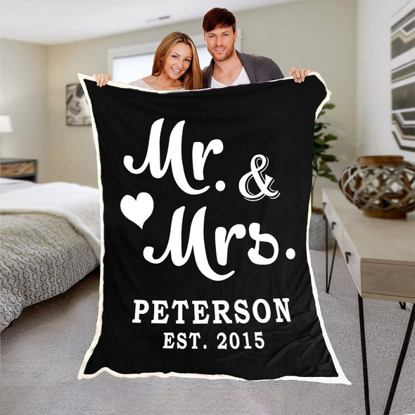 Mr & Mrs Personalized Anniversary Blanket