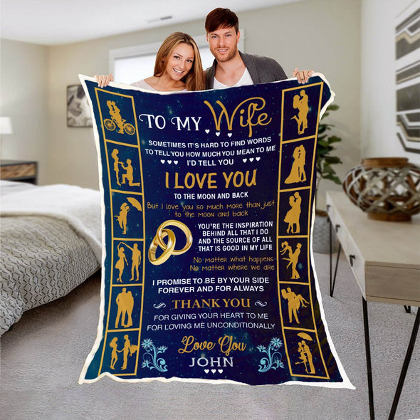 Premium Personalized Blanket for Wife