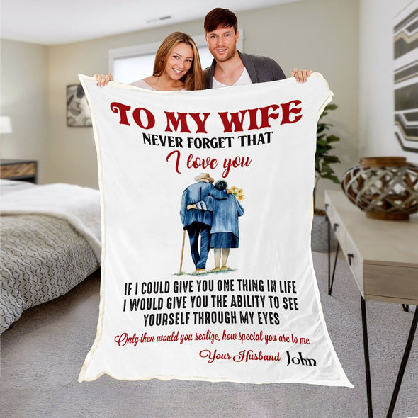 TO MY WIFE PREMIUM PERSONALIZED BLANKET