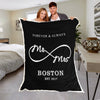 LOVE YOU "ALWAYS & FOREVER" PERSONALIZED MR & MRS. BLANKET