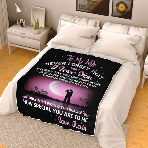 To My Wife Customized Premium Blanket