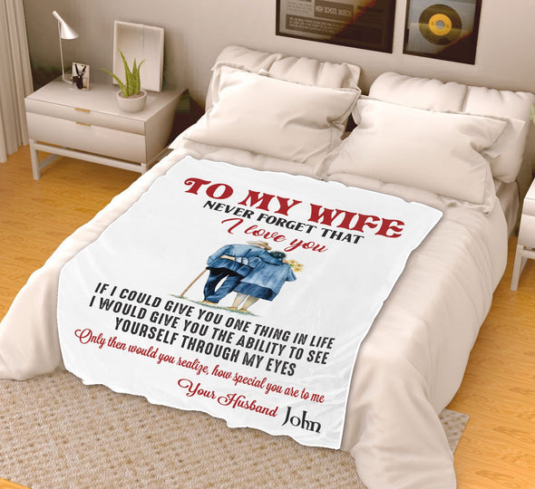 TO MY WIFE PREMIUM PERSONALIZED BLANKET
