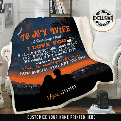 Lovely Personalized Blanket"To My Wife"