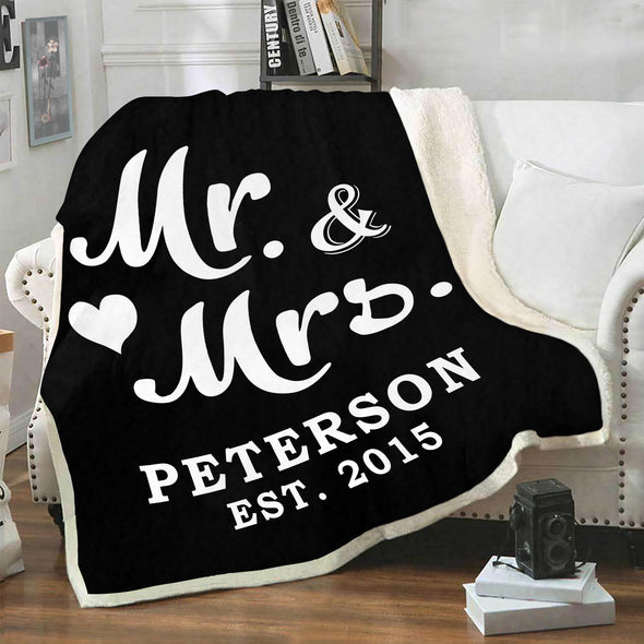 Mr & Mrs Personalized Anniversary Blanket