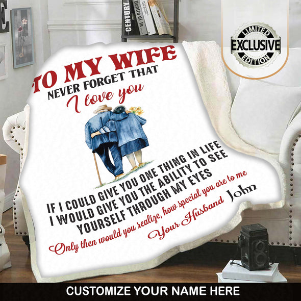 TO MY WIFE PREMIUM PERSONALIZED BLANKET