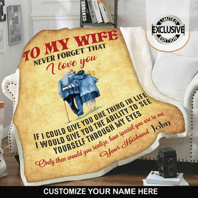 TO MY WIFE PREMIUM PERSONALIZED BLANKET